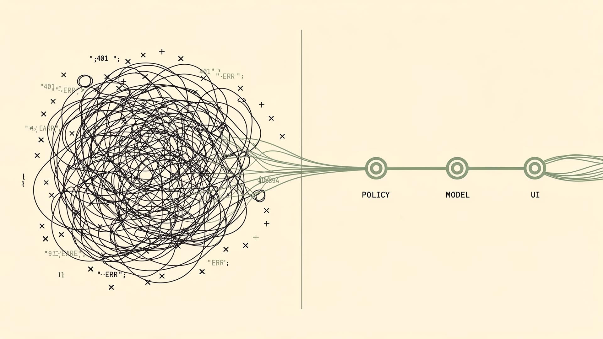 Policy, model, and UI stitched as one system