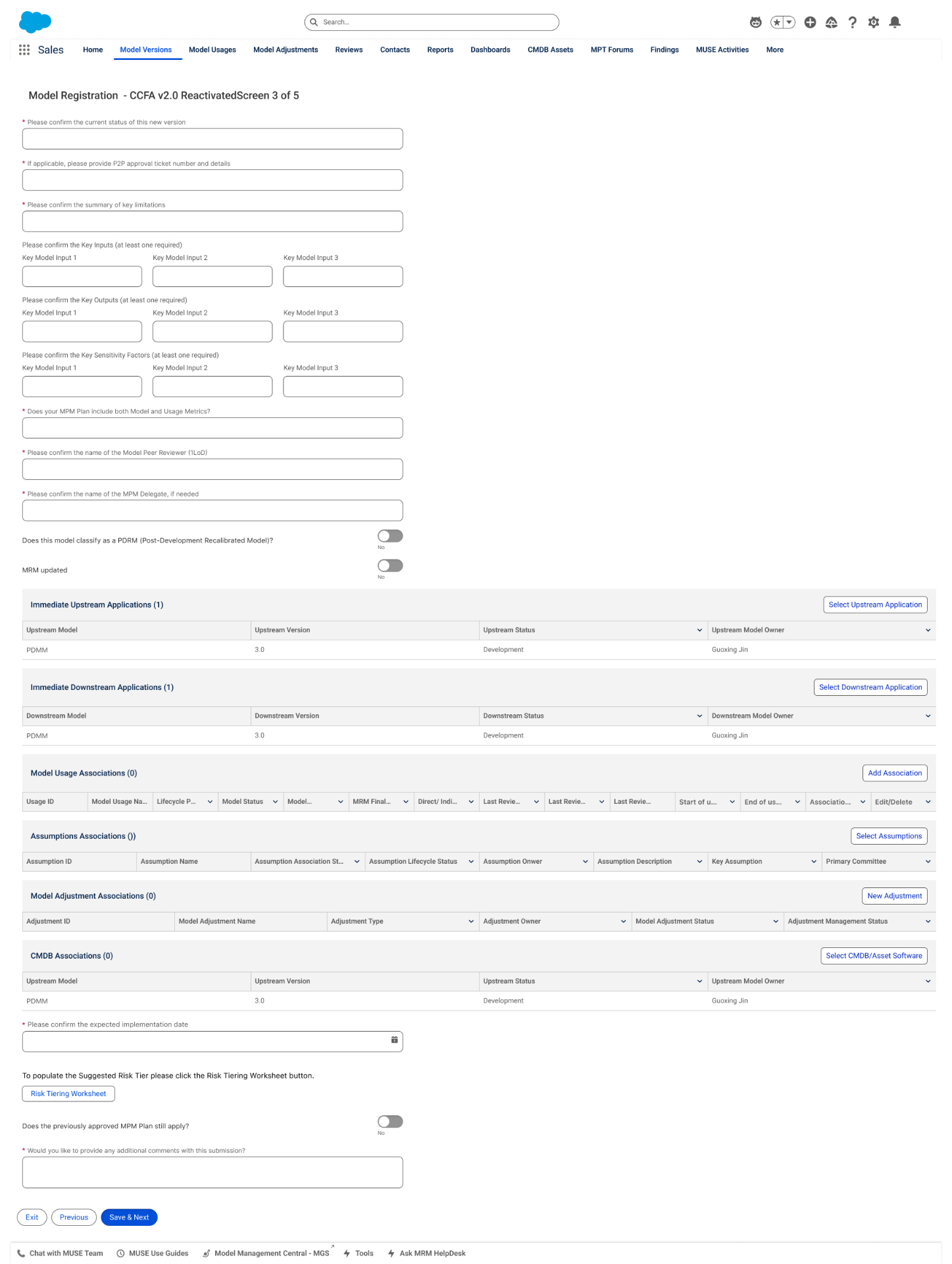 Inputs, outputs, sensitivities & upstream/downstream apps