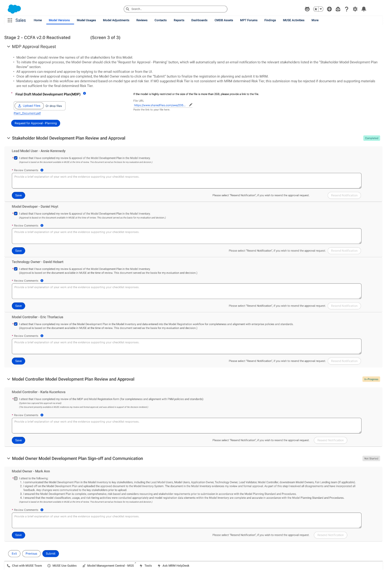 Stage 2 (3 of 3) — MDP approval & multi-role sign-off